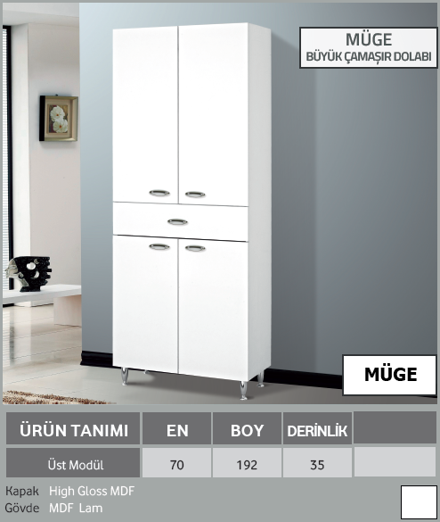Müge Büyük Çamaşır Dolabı